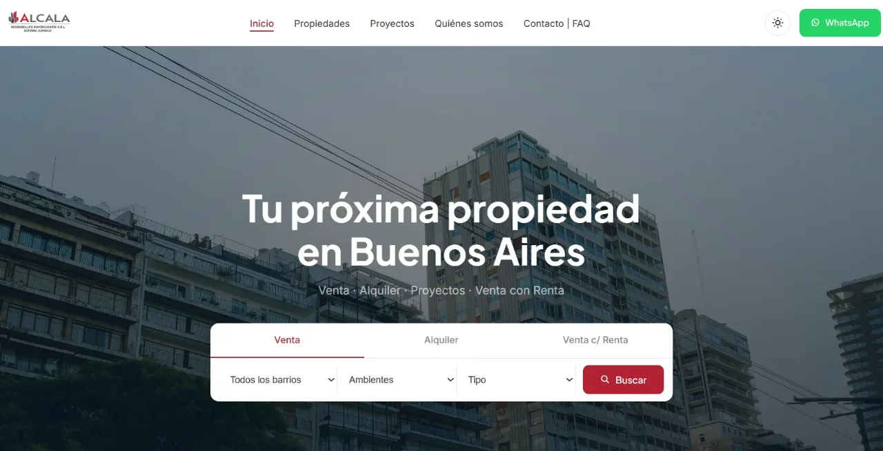 Inicio del sitio de Alcalá Desarrollos Inmobiliarios
